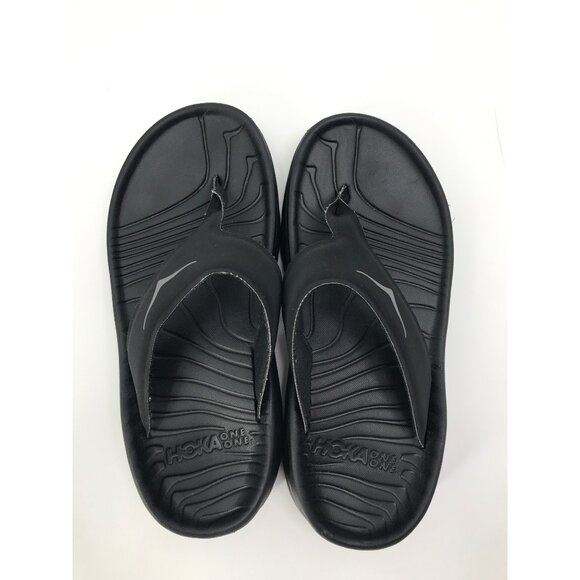 Hoka One Ora Recover Flip Flop Thong Comfort Sandal Black 6 Women - Picture 4 of 6